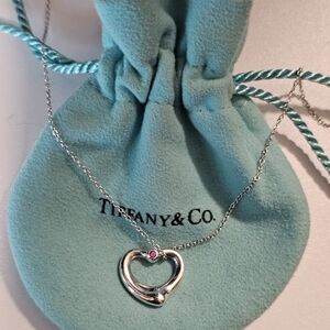 Tiffany & Co. Elsa Peretti Open Heart With Pink Sapphire